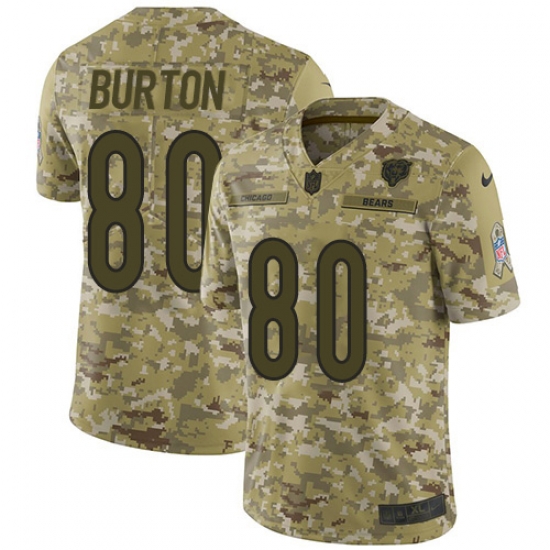 Nike Bears #80 Trey Burton Camo Men Stitched NFL Limited 2018 Salute To Service Jersey Nike Bears #80 Trey Burton Camo Men Stitched NFL Limited 2018 Salute To Service Jersey