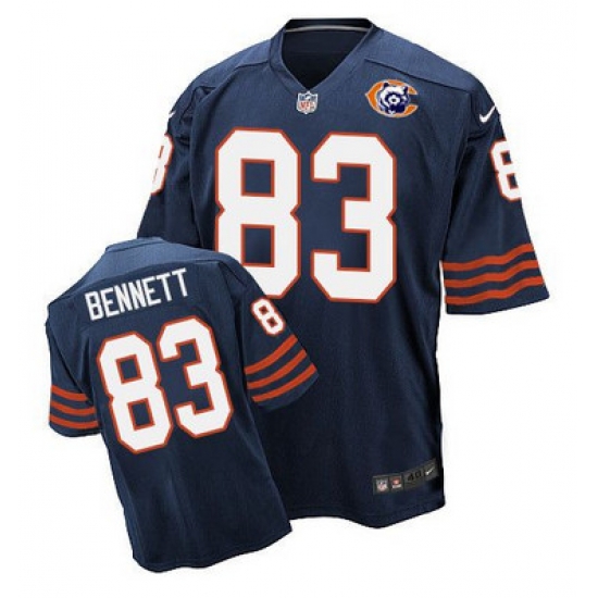 Nike Bears #83 Martellus Bennett Navy Blue Throwback Mens Stitched NFL Elite Jersey Nike Bears #83 Martellus Bennett Navy Blue Throwback Mens Stitched NFL Elite Jersey