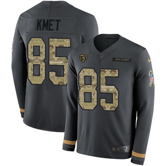 Nike Bears 85 Cole Kmet Anthracite Salute to Service Men Stitched NFL Limited Therma Long Sleeve Jersey Nike Bears 85 Cole Kmet Anthracite Salute to Service Men Stitched NFL Limited Therma Long Sleeve Jersey