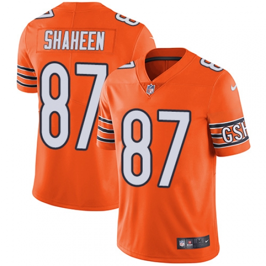 Nike Bears #87 Adam Shaheen Orange Mens Stitched NFL Limited Rush Jersey Nike Bears #87 Adam Shaheen Orange Mens Stitched NFL Limited Rush Jersey