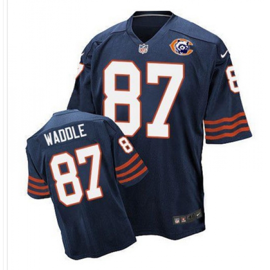 Nike Bears #87 Tom Waddle Navy Blue Throwback Mens Stitched NFL Elite Jersey Nike Bears #87 Tom Waddle Navy Blue Throwback Mens Stitched NFL Elite Jersey