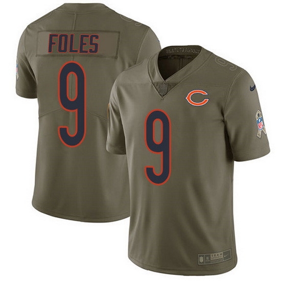 Nike Bears 9 Nick Foles Olive Men Stitched NFL Limited 2017 Salute To Service Jersey Nike Bears 9 Nick Foles Olive Men Stitched NFL Limited 2017 Salute To Service Jersey