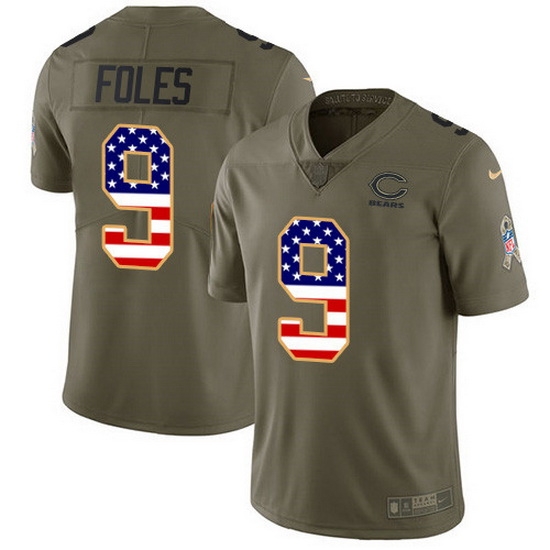 Nike Bears 9 Nick Foles Olive USA Flag Men Stitched NFL Limited 2017 Salute To Service Jersey Nike Bears 9 Nick Foles Olive USA Flag Men Stitched NFL Limited 2017 Salute To Service Jersey