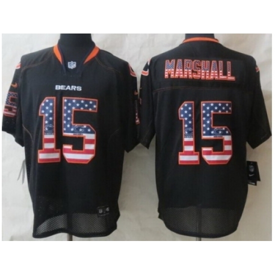 Nike Chicago Bears 15 Brandon Marshall Black Elite USA Flag Fashion NFL Jersey Nike Chicago Bears 15 Brandon Marshall Black Elite USA Flag Fashion NFL Jersey