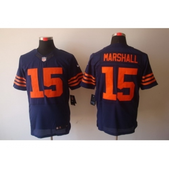 Nike Chicago Bears 15 Brandon Marshall Blue Elite Orange Number NFL Jersey Nike Chicago Bears 15 Brandon Marshall Blue Elite Orange Number NFL Jersey