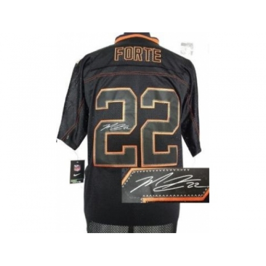 Nike Chicago Bears 22 Matt Forte Black Elite Light Out Signed NFL Jersey Nike Chicago Bears 22 Matt Forte Black Elite Light Out Signed NFL Jersey