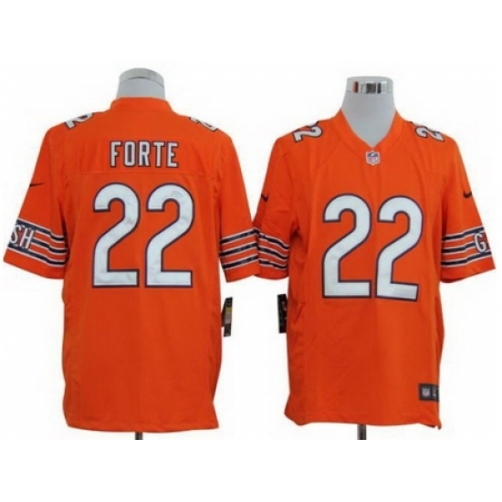 Nike Chicago Bears 22 Matt Forte Orange Game NFL Jersey
