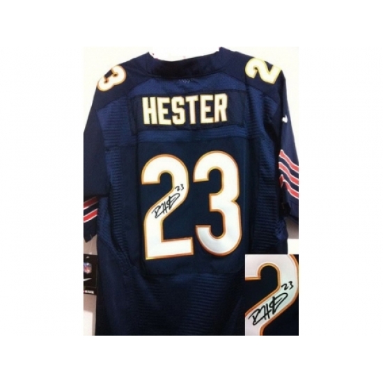 Nike Chicago Bears 23 Devin Hester Blue Elite Signed NFL Jersey Nike Chicago Bears 23 Devin Hester Blue Elite Signed NFL Jersey