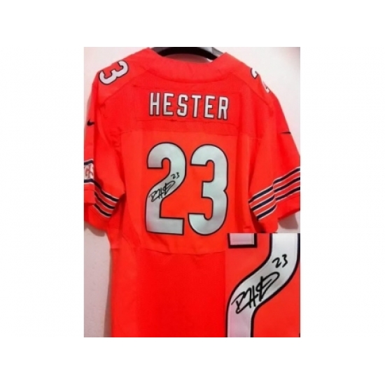 Nike Chicago Bears 23 Devin Hester Orange Elite Signed NFL Jersey Nike Chicago Bears 23 Devin Hester Orange Elite Signed NFL Jersey
