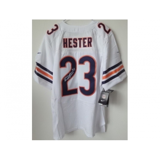 Nike Chicago Bears 23 Devin Hester White Elite Signed NFL Jersey Nike Chicago Bears 23 Devin Hester White Elite Signed NFL Jersey