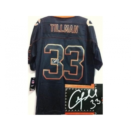 Nike Chicago Bears 33 Charles Tillman Black Elite Light Out Signed NFL Jersey Nike Chicago Bears 33 Charles Tillman Black Elite Light Out Signed NFL Jersey