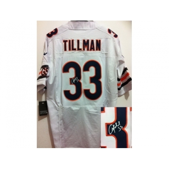 Nike Chicago Bears 33 Charles Tillman White Elite Signed NFL Jersey Nike Chicago Bears 33 Charles Tillman White Elite Signed NFL Jersey