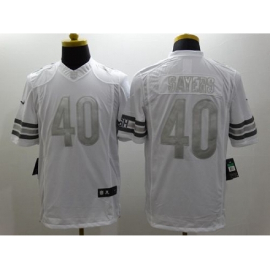Nike Chicago Bears 40 Gale Sayers White Limited Platinum NFL Jersey Nike Chicago Bears 40 Gale Sayers White Limited Platinum NFL Jersey