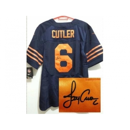 Nike Chicago Bears 6 Jay Cutler Blue Elite Orange Number Signed NFL Jersey Nike Chicago Bears 6 Jay Cutler Blue Elite Orange Number Signed NFL Jersey