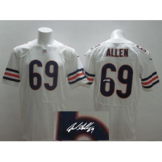 Nike Chicago Bears 69 Jared Allen White Elite Signed NFL Jersey Nike Chicago Bears 69 Jared Allen White Elite Signed NFL Jersey