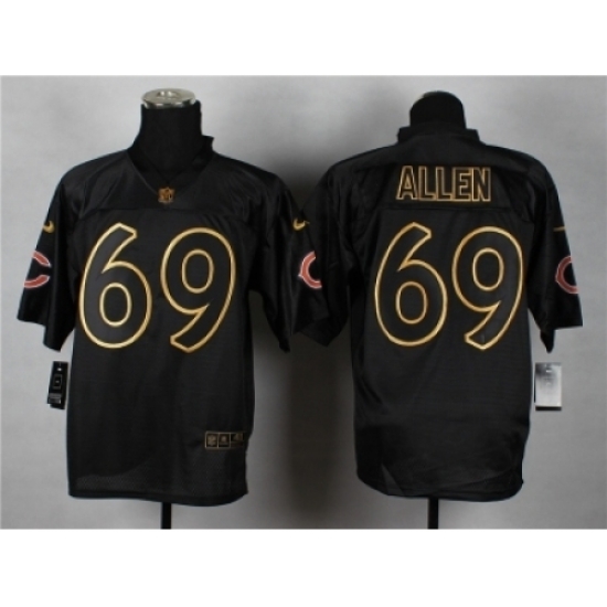 Nike Chicago Bears 69 Jared Allen black Elite gold lettering fashion NFL Jersey Nike Chicago Bears 69 Jared Allen black Elite gold lettering fashion NFL Jersey