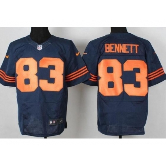 Nike Chicago Bears 83 Martellus Bennett Blue Elite Orange Number NFL Jersey Nike Chicago Bears 83 Martellus Bennett Blue Elite Orange Number NFL Jersey