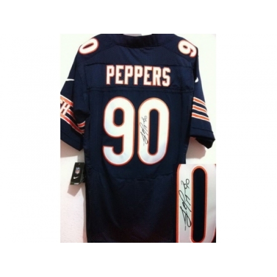 Nike Chicago Bears 90 Julius Peppers Blue Signed Elite NFL Jersey Nike Chicago Bears 90 Julius Peppers Blue Signed Elite NFL Jersey