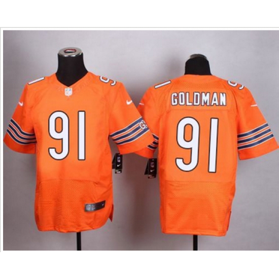 Nike Chicago Bears #91 Eddie Goldman Orange Alternate Mens Stitched NFL Elite Jersey Nike Chicago Bears #91 Eddie Goldman Orange Alternate Mens Stitched NFL Elite Jersey