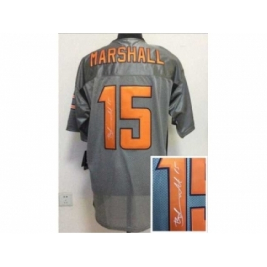 Nike chicago bears 15 Brandon Marshall grey Elite shadow Signed NFL Jersey Nike chicago bears 15 Brandon Marshall grey Elite shadow Signed NFL Jersey