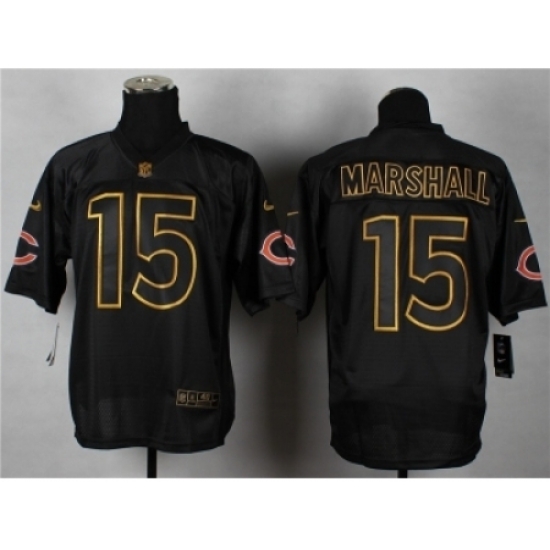 Nike chicago bears 15 brandon marshall black Elite gold lettering NFL Jersey Nike chicago bears 15 brandon marshall black Elite gold lettering NFL Jersey