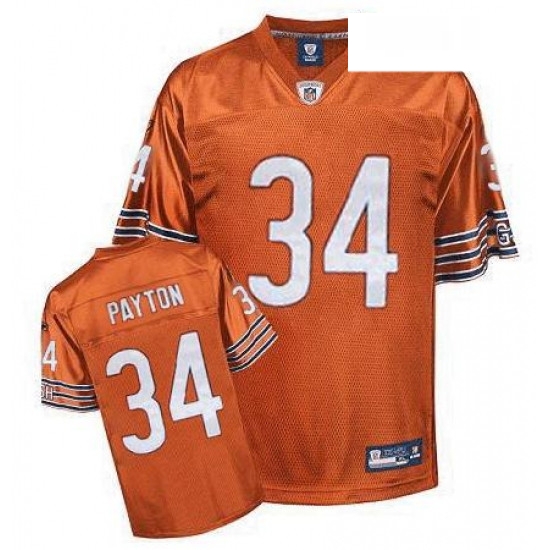 Reebok Chicago Bears 34 Walter Payton Orange Alternate Replica Throwback NFL Jersey Reebok Chicago Bears 34 Walter Payton Orange Alternate Replica Throwback NFL Jersey