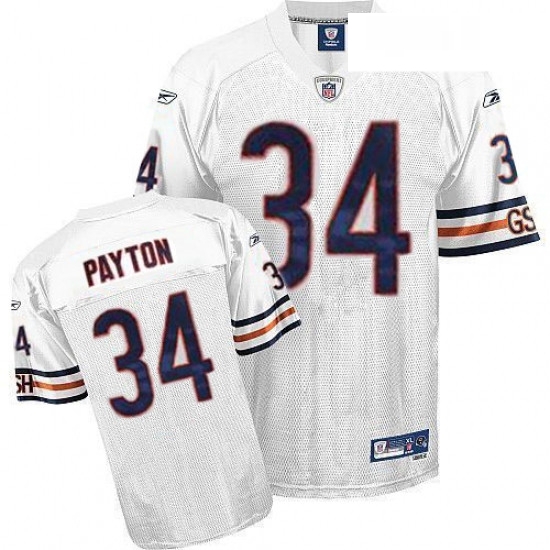 Reebok Chicago Bears 34 Walter Payton White Authentic Throwback NFL Jersey Reebok Chicago Bears 34 Walter Payton White Authentic Throwback NFL Jersey
