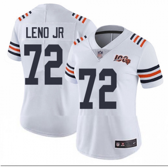 Bears 72 Charles Leno Jr White Alternate Women Stitched Football Vapor Untouchable Limited 100th Season Jersey Bears 72 Charles Leno Jr White Alternate Women Stitched Football Vapor Untouchable Limited 100th Season Jersey