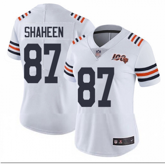 Bears 87 Adam Shaheen White Alternate Women Stitched Football Vapor Untouchable Limited 100th Season Jersey Bears 87 Adam Shaheen White Alternate Women Stitched Football Vapor Untouchable Limited 100th Season Jersey