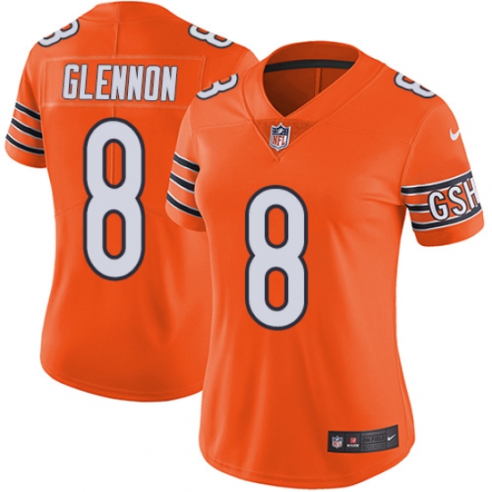 Nike Bears #8 Mike Glennon Orange Womens Stitched NFL Limited Rush Jersey Nike Bears #8 Mike Glennon Orange Womens Stitched NFL Limited Rush Jersey