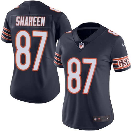 Nike Bears #87 Adam Shaheen Navy Blue Team Color Womens Stitched NFL Vapor Untouchable Limited Jersey Nike Bears #87 Adam Shaheen Navy Blue Team Color Womens Stitched NFL Vapor Untouchable Limited Jersey
