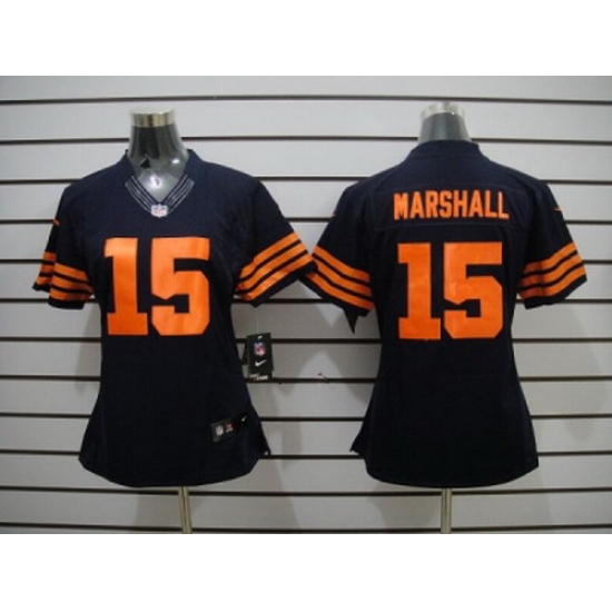 Nike Women Chicago Bears #15 Brandon Marshall Blue Jerseys(Orange Number) Nike Women Chicago Bears #15 Brandon Marshall Blue Jerseys(Orange Number)