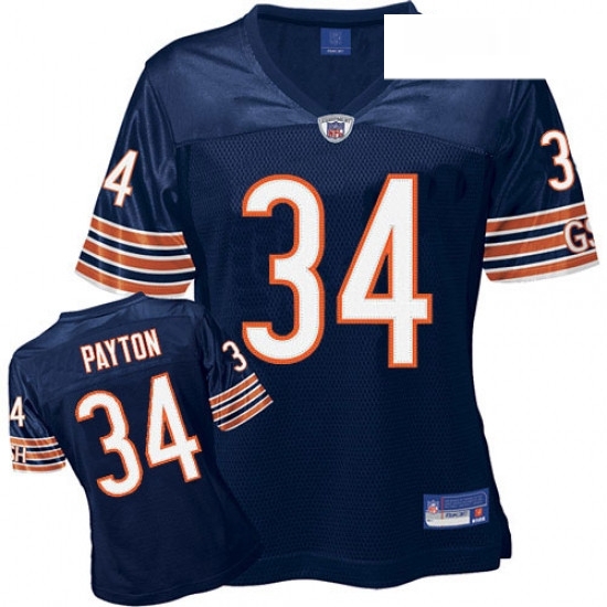 Reebok Chicago Bears 34 Walter Payton Blue Womens Team Color Replica Throwback NFL Jersey Reebok Chicago Bears 34 Walter Payton Blue Womens Team Color Replica Throwback NFL Jersey