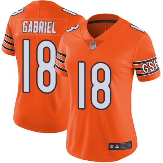 Women Bears 18 Taylor Gabriel Orange Stitched Football Limited Rush Jersey Women Bears 18 Taylor Gabriel Orange Stitched Football Limited Rush Jersey