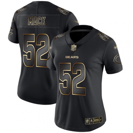 Women Bears 52 Khalil Mack Black Gold Stitched Football Vapor Untouchable Limited Jersey Women Bears 52 Khalil Mack Black Gold Stitched Football Vapor Untouchable Limited Jersey