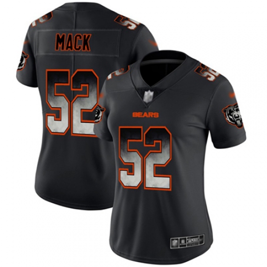 Women Bears 52 Khalil Mack Black Stitched Football Vapor Untouchable Limited Smoke Fashion Jersey Women Bears 52 Khalil Mack Black Stitched Football Vapor Untouchable Limited Smoke Fashion Jersey