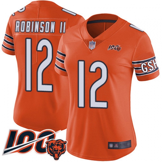 Women Chicago Bears 12 Allen Robinson Orange Alternate 100th Season Limited Football Jersey Women Chicago Bears 12 Allen Robinson Orange Alternate 100th Season Limited Football Jersey