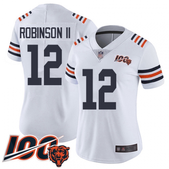 Women Chicago Bears 12 Allen Robinson White 100th Season Limited Football Jersey Women Chicago Bears 12 Allen Robinson White 100th Season Limited Football Jersey