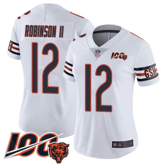 Women Chicago Bears 12 Allen Robinson White Vapor Untouchable Limited Player 100th Season Football Jersey Women Chicago Bears 12 Allen Robinson White Vapor Untouchable Limited Player 100th Season Football Jersey