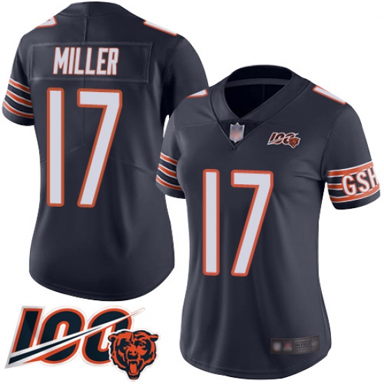 Women Chicago Bears 17 Anthony Miller Navy Blue Team Color 100th Season Limited Football Jersey Women Chicago Bears 17 Anthony Miller Navy Blue Team Color 100th Season Limited Football Jersey