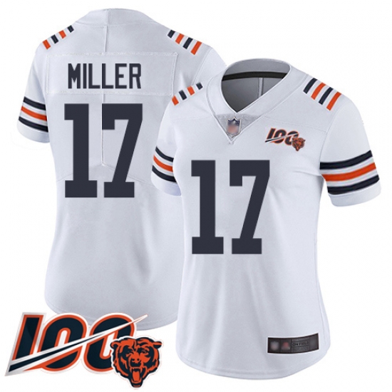 Women Chicago Bears 17 Anthony Miller White 100th Season Limited Football Jersey Women Chicago Bears 17 Anthony Miller White 100th Season Limited Football Jersey
