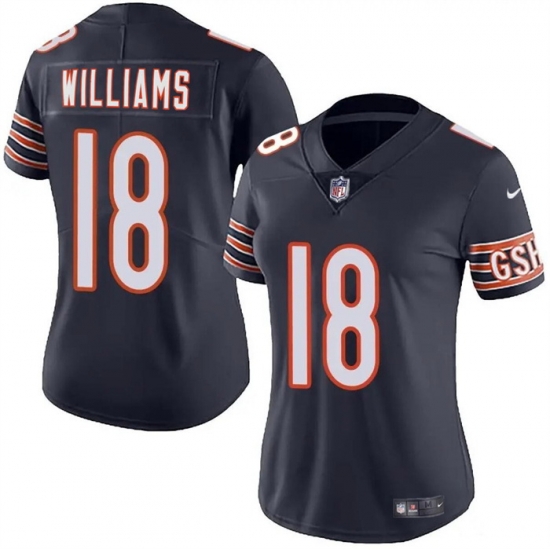 Women Chicago Bears 18 Caleb Williams Navy 2024 Draft Vapor Stitched Jersey Women Chicago Bears 18 Caleb Williams Navy 2024 Draft Vapor Stitched Jersey