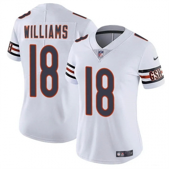 Women Chicago Bears 18 Caleb Williams White 2024 Draft Vapor Stitched Jersey Women Chicago Bears 18 Caleb Williams White 2024 Draft Vapor Stitched Jersey