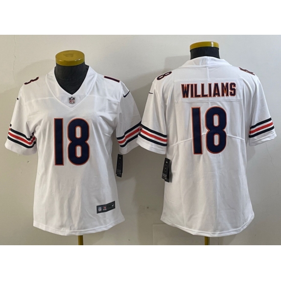 Women Chicago Bears 18 Caleb Williams white 2024 Draft Vapor Stitched Jerseys Women Chicago Bears 18 Caleb Williams white 2024 Draft Vapor Stitched Jerseys