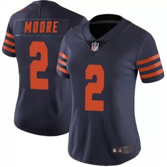 Women Chicago Bears 2 DJ Moore Navy Vapor Limited Stitched NFL Jersey Women Chicago Bears 2 DJ Moore Navy Vapor Limited Stitched NFL Jersey