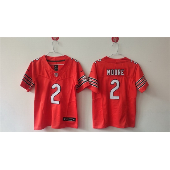 Women Chicago Bears 2 DJ Moore Orange 2024 F U S E Vapor Stitched Jersey Women Chicago Bears 2 DJ Moore Orange 2024 F U S E Vapor Stitched Jersey