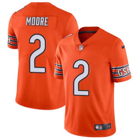 Women Chicago Bears 2 DJ Moore Orange Vapor Limited Stitched NFL Jersey Women Chicago Bears 2 DJ Moore Orange Vapor Limited Stitched NFL Jersey