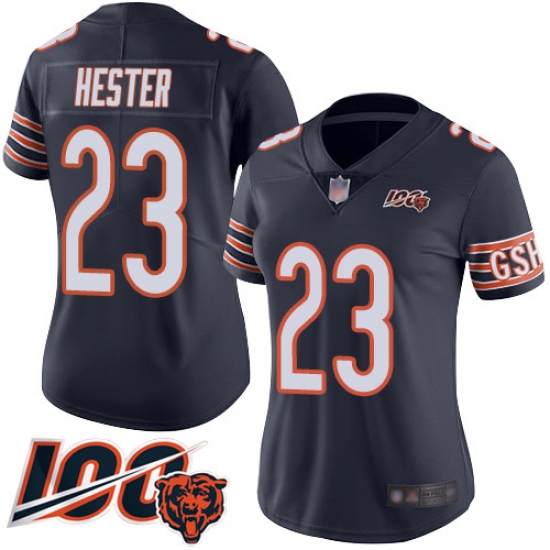 Women Chicago Bears 23 Devin Hester Navy Blue Team Color 100th Season Limited Football Jersey Women Chicago Bears 23 Devin Hester Navy Blue Team Color 100th Season Limited Football Jersey
