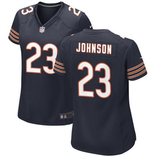 Women Chicago Bears 23 Roschon Johnson Navy Stitched Game Jersey Run Small Women Chicago Bears 23 Roschon Johnson Navy Stitched Game Jersey Run Small