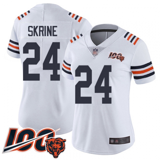 Women Chicago Bears 24 Buster Skrine White 100th Season Limited Football Jersey Women Chicago Bears 24 Buster Skrine White 100th Season Limited Football Jersey